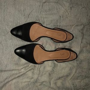 J.Jill D’Orsay Flats. Black leather/suede.